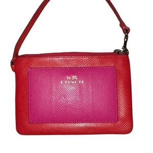 Coach Red and Pink Clutch Wristlet